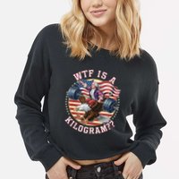 Wtf Is A Kilogram Funny 4th Of July Patriotic Eagle Usa Cropped Pullover Crew