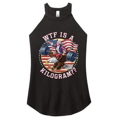 Wtf Is A Kilogram Funny 4th Of July Patriotic Eagle Usa Women's Perfect Tri Rocker Tank