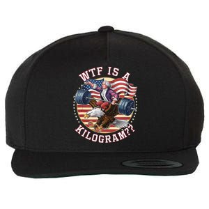 Wtf Is A Kilogram Funny 4th Of July Patriotic Eagle Usa Wool Snapback Cap