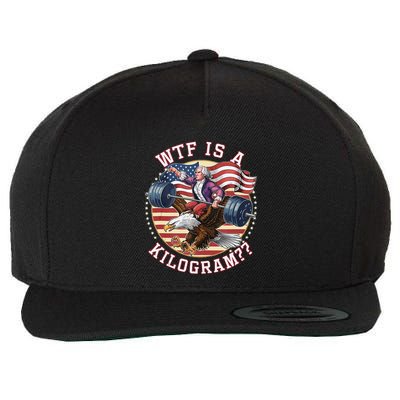 Wtf Is A Kilogram Funny 4th Of July Patriotic Eagle Usa Wool Snapback Cap