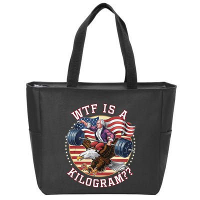 Wtf Is A Kilogram Funny 4th Of July Patriotic Eagle Usa Zip Tote Bag