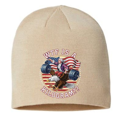 Wtf Is A Kilogram Funny 4th Of July Patriotic Eagle Usa Sustainable Beanie
