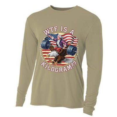 Wtf Is A Kilogram Funny 4th Of July Patriotic Eagle Usa Cooling Performance Long Sleeve Crew