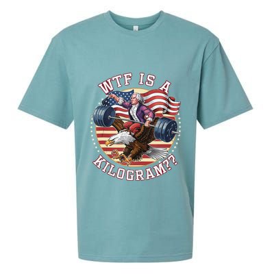 Wtf Is A Kilogram Funny 4th Of July Patriotic Eagle Usa Sueded Cloud Jersey T-Shirt