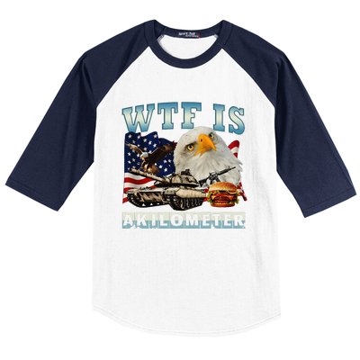 Wtf Is A Kilometer Eagle Badge American Signature Burger Baseball Sleeve Shirt