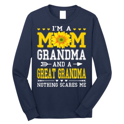 Womens I'm A Mom Grandma Great Grandma Mother's Day Sunflower Women Long Sleeve Shirt