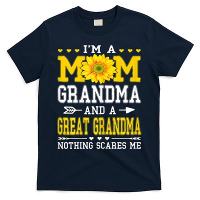 Womens I'm A Mom Grandma Great Grandma Mother's Day Sunflower Women T-Shirt