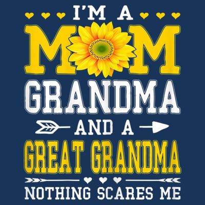 Womens I'm A Mom Grandma Great Grandma Mother's Day Sunflower Women T-Shirt