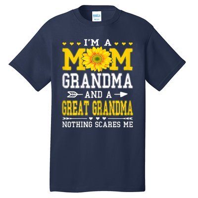 Womens I'm A Mom Grandma Great Grandma Mother's Day Sunflower Women Tall T-Shirt