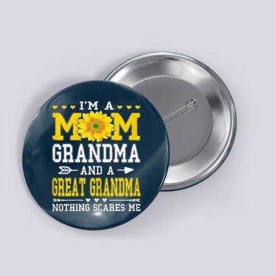 Womens I'm A Mom Grandma Great Grandma Mother's Day Sunflower Women Button