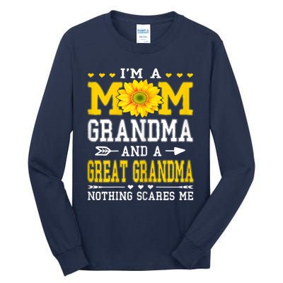 Womens I'm A Mom Grandma Great Grandma Mother's Day Sunflower Women Tall Long Sleeve T-Shirt