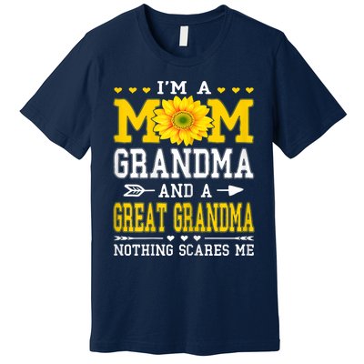 Womens I'm A Mom Grandma Great Grandma Mother's Day Sunflower Women Premium T-Shirt