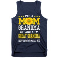 Womens I'm A Mom Grandma Great Grandma Mother's Day Sunflower Women Tank Top