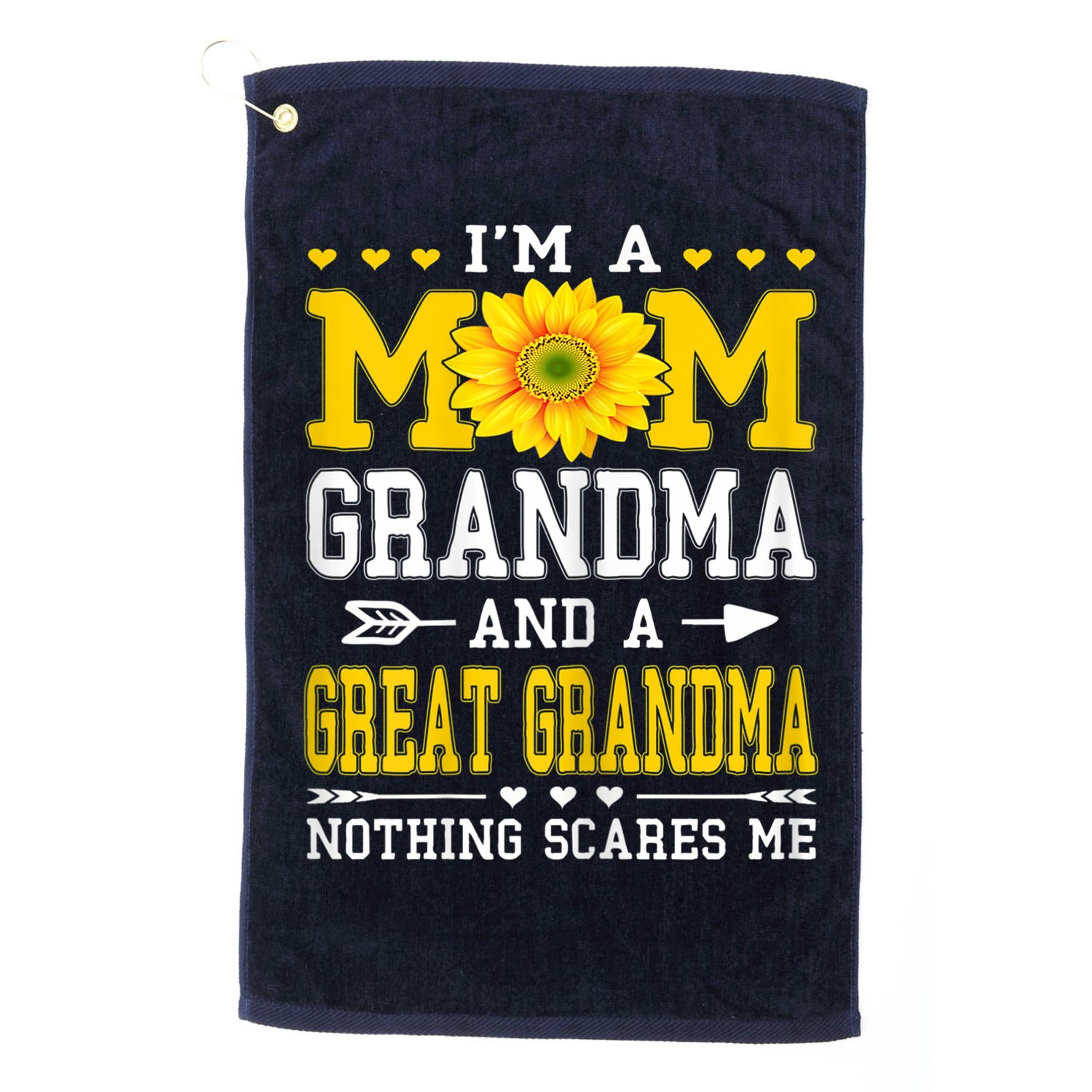 Womens I'm A Mom Grandma Great Grandma Mother's Day Sunflower Women Golf Towel
