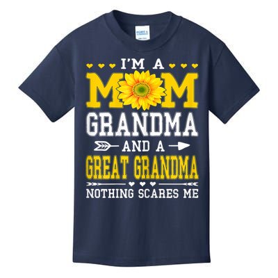 Womens I'm A Mom Grandma Great Grandma Mother's Day Sunflower Women Kids T-Shirt