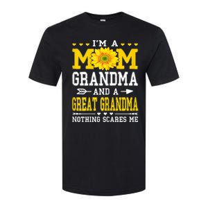 Womens I'm A Mom Grandma Great Grandma Mother's Day Sunflower Women Softstyle® CVC T-Shirt