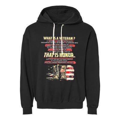 What Is A Veteran That Is Honor Garment-Dyed Fleece Hoodie