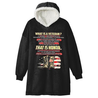 What Is A Veteran That Is Honor Hooded Wearable Blanket