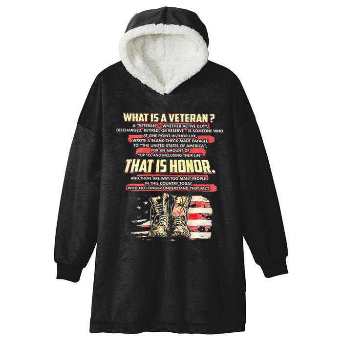 What Is A Veteran That Is Honor Hooded Wearable Blanket