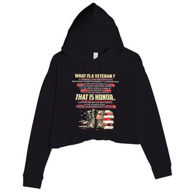 What Is A Veteran That Is Honor Crop Fleece Hoodie
