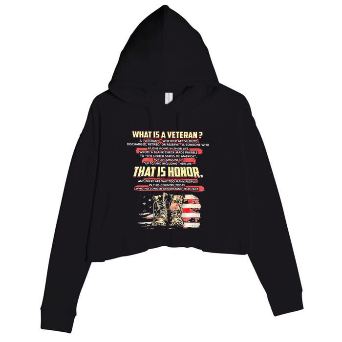 What Is A Veteran That Is Honor Crop Fleece Hoodie