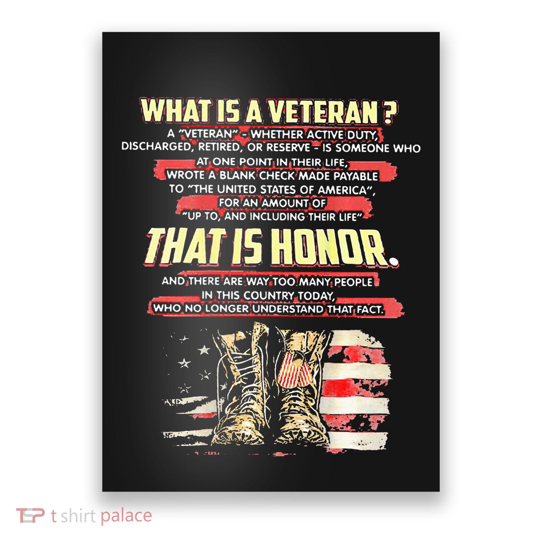 What Is A Veteran That Is Honor Poster