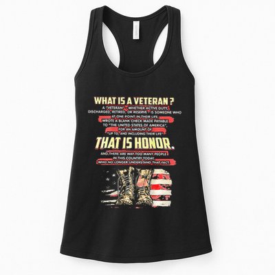 What Is A Veteran That Is Honor Womens Tank Top
