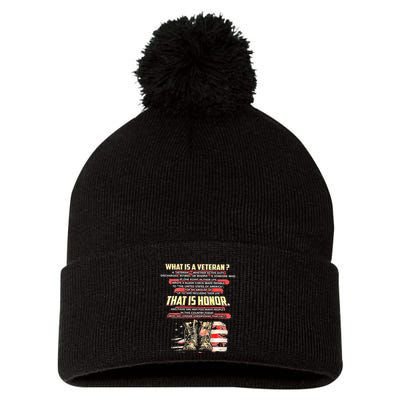 What Is A Veteran That Is Honor Pom Pom 12in Knit Beanie
