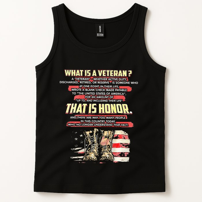 What Is A Veteran That Is Honor Tank Top