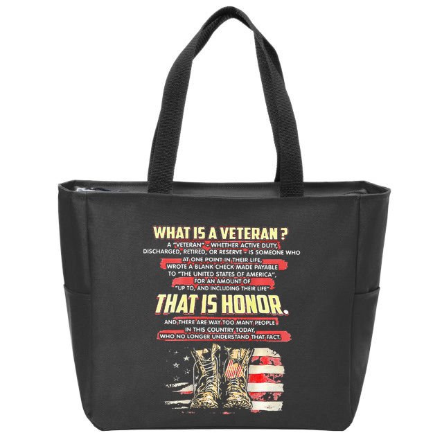 What Is A Veteran That Is Honor Zip Tote Bag