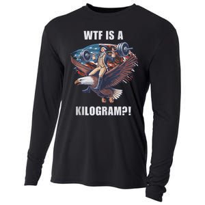 Wtf Is A Kilogram? Funny 4th Of July Patriotic Eagle Usa Cooling Performance Long Sleeve Crew