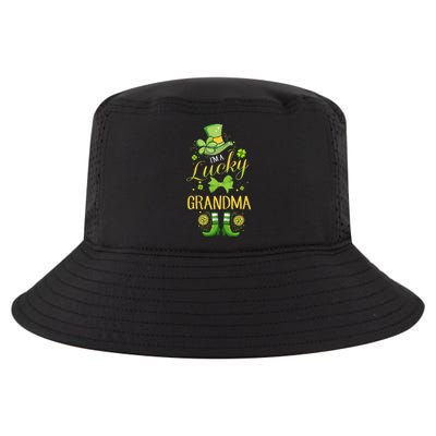 Womens I'm A Lucky Grandma St Patty's Day Gift For Grandmother Cool Comfort Performance Bucket Hat