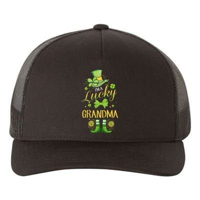 Womens I'm A Lucky Grandma St Patty's Day Gift For Grandmother Yupoong Adult 5-Panel Trucker Hat