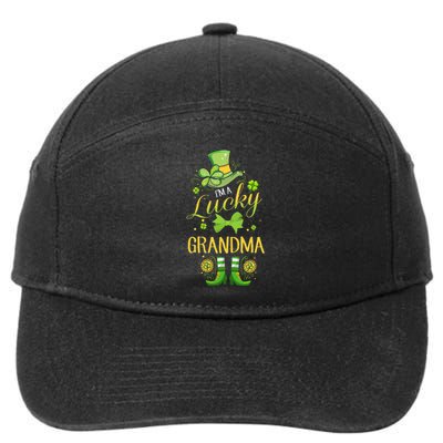 Womens I'm A Lucky Grandma St Patty's Day Gift For Grandmother 7-Panel Snapback Hat