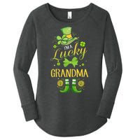 Womens I'm A Lucky Grandma St Patty's Day Gift For Grandmother Women's Perfect Tri Tunic Long Sleeve Shirt