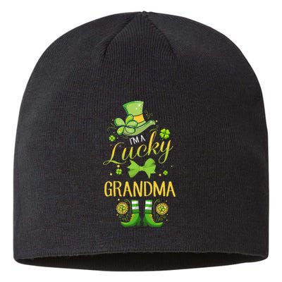 Womens I'm A Lucky Grandma St Patty's Day Gift For Grandmother Sustainable Beanie