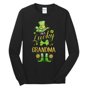 Womens I'm A Lucky Grandma St Patty's Day Gift For Grandmother Tall Long Sleeve T-Shirt