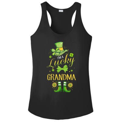 Womens I'm A Lucky Grandma St Patty's Day Gift For Grandmother Ladies PosiCharge Competitor Racerback Tank