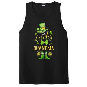 Womens I'm A Lucky Grandma St Patty's Day Gift For Grandmother PosiCharge Competitor Tank