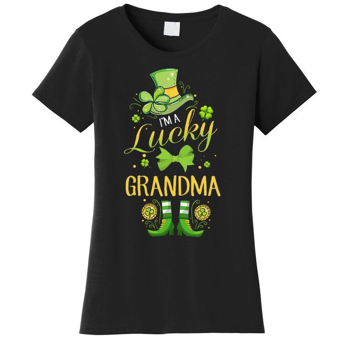 Womens I'm A Lucky Grandma St Patty's Day Gift For Grandmother Women's T-Shirt