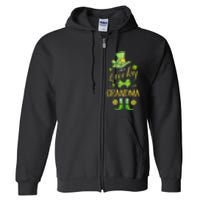 Womens I'm A Lucky Grandma St Patty's Day Gift For Grandmother Full Zip Hoodie