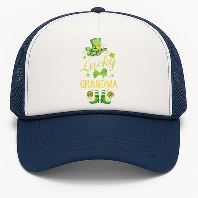 Womens I'm A Lucky Grandma St Patty's Day Gift For Grandmother Trucker Hat