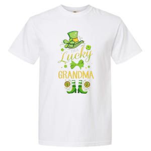 Womens I'm A Lucky Grandma St Patty's Day Gift For Grandmother Garment-Dyed Heavyweight T-Shirt