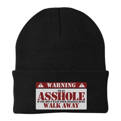 Warning IM An Asshole Funny Asshole Warning Sign Asshole Knit Cap Winter Beanie