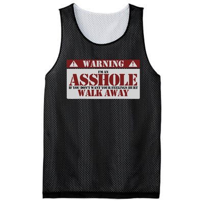 Warning IM An Asshole Funny Asshole Warning Sign Asshole Mesh Reversible Basketball Jersey Tank