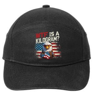 Wtf Is A Kilogram Funny 4th Of July Patriotic Eagle Usa Flag 7-Panel Snapback Hat