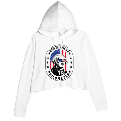 Wtf Is A Kilometer What The Fuck Is A Kilometer Funny Crop Fleece Hoodie