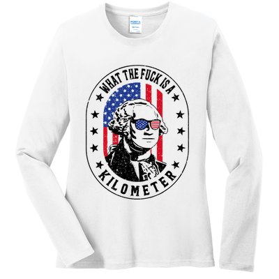 Wtf Is A Kilometer What The Fuck Is A Kilometer Funny Ladies Long Sleeve Shirt