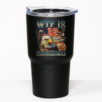 Wtf Is A Kilometer Eagle Badge American Burger 4th Of July Tumbler