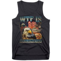 Wtf Is A Kilometer Eagle Badge American Burger 4th Of July Tank Top